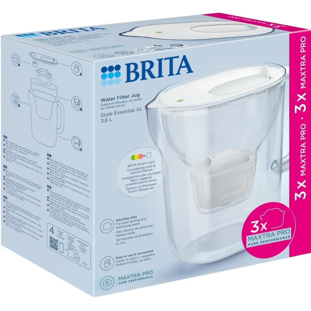Фото 15 Фильтр-кувшин BRITA Style Essential XL Mxpro White + 3 картриджа (1058705)
