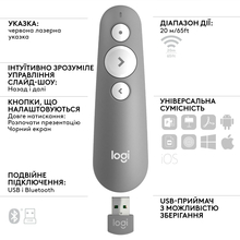 Презентер Logitech R500s LASER PRESENTATION REMOTE Grey (910-006520)