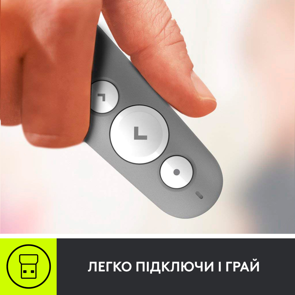 Презентер Logitech R500s LASER PRESENTATION REMOTE Grey (910-006520) Матеріал пластик