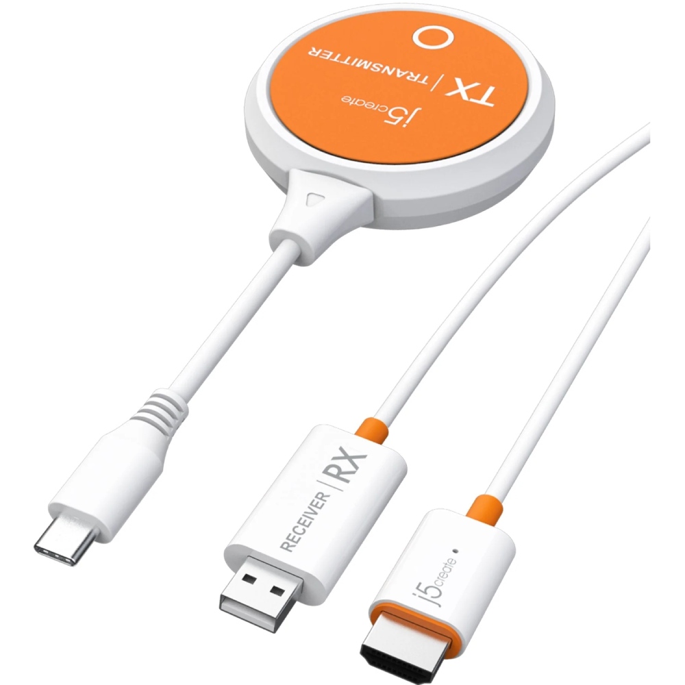 AV-sender J5CREATE JVAW62-N USB Type-C - HDMI White/Orange