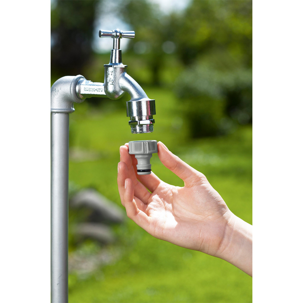 Штуцер резьбовой GARDENA 3/4" - 26,5 мм Grey (18221-29.000.00) Дополнительно для шлангов диаметром 1/2" 13 мм - 3/4" 19 мм