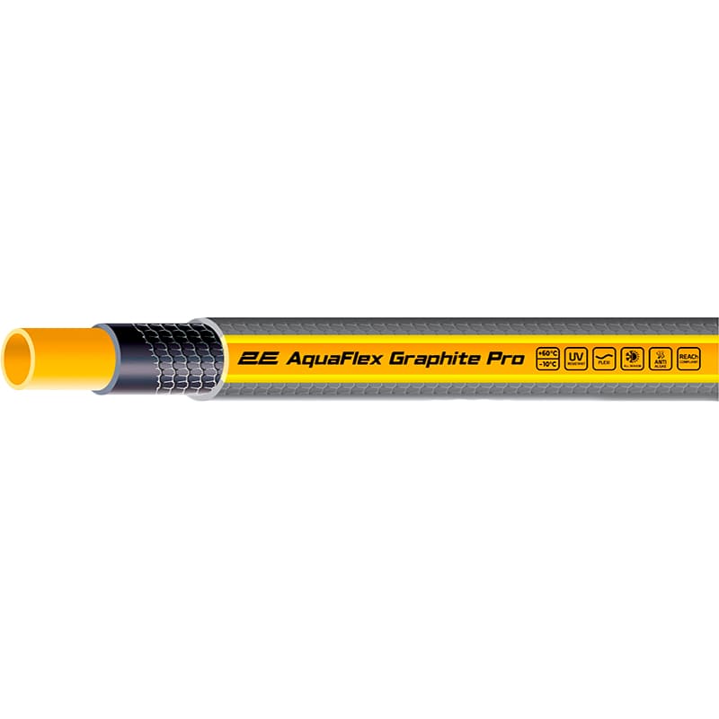 Шланг садовый 2E AquaFlex Graphite Pro 1/2" 20 м (2E-GHE12GEP20)