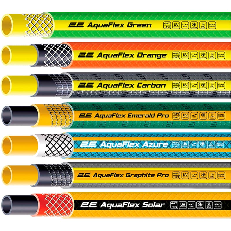 Шланг садовый 2E AquaFlex Graphite Pro 1/2" 30 м (2E-GHE12GEP30) Количество слоев 4