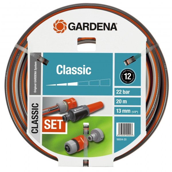 Шланг поливальний GARDENA Classic 1/2, 20 м, комплект (18004-20)