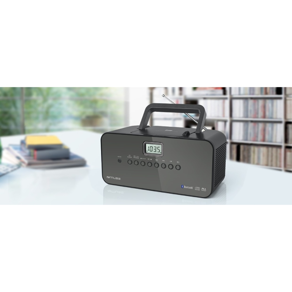 Радіоприймач MUSE CD M-22 BT Black Живлення батарейки