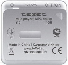 МP3-плеер TEXET T-2 4Gb (silver)