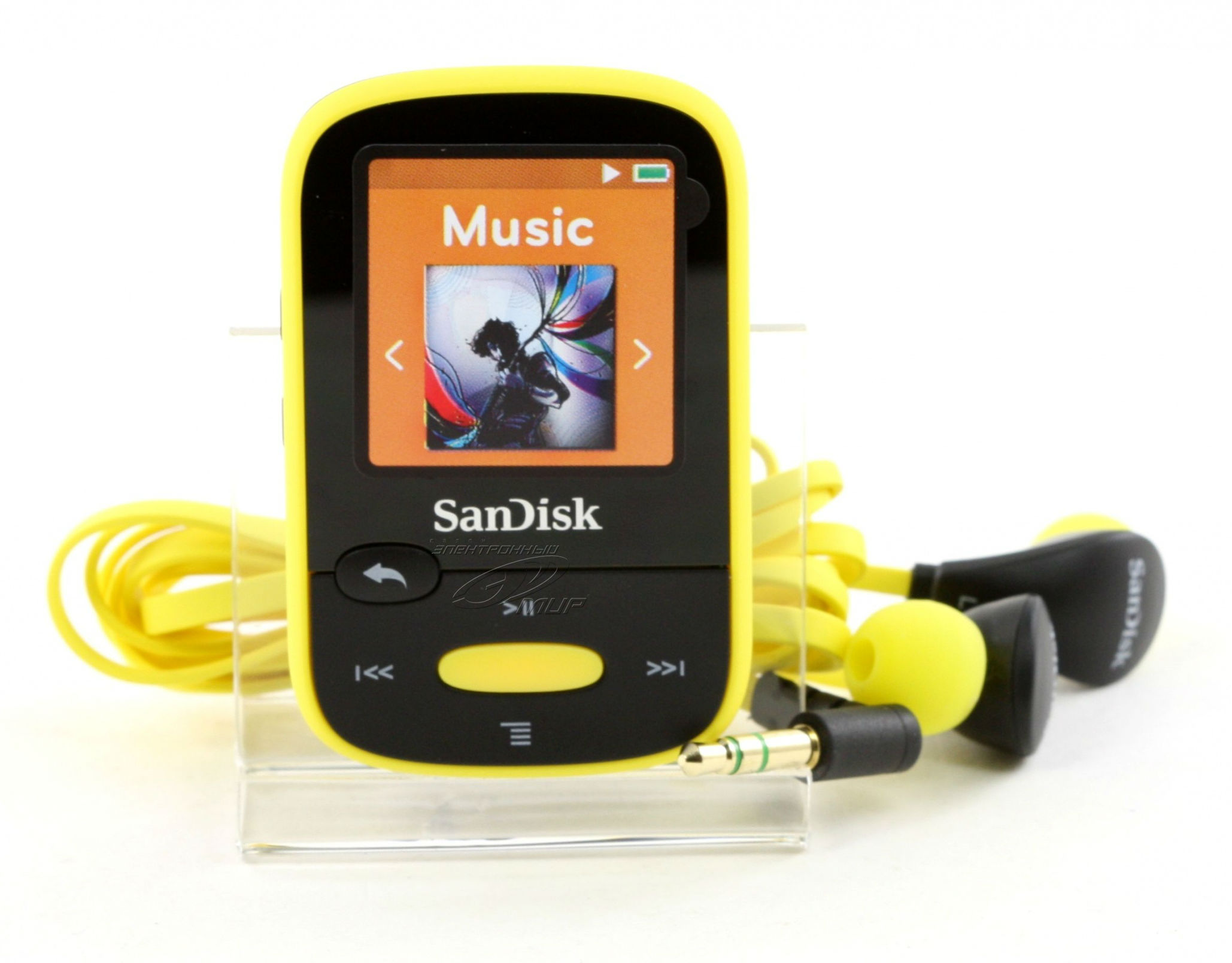 MP3-плеер SANDISK Sansa Clip Sport 4 Gb Yellow (SDMX24-004G-G46Y) ЖК дисплей 1.44