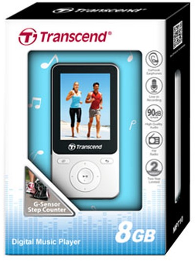 MP3-плеер TRANSCEND T-Sonic 710 8G (white) Объём памяти 8 Гб