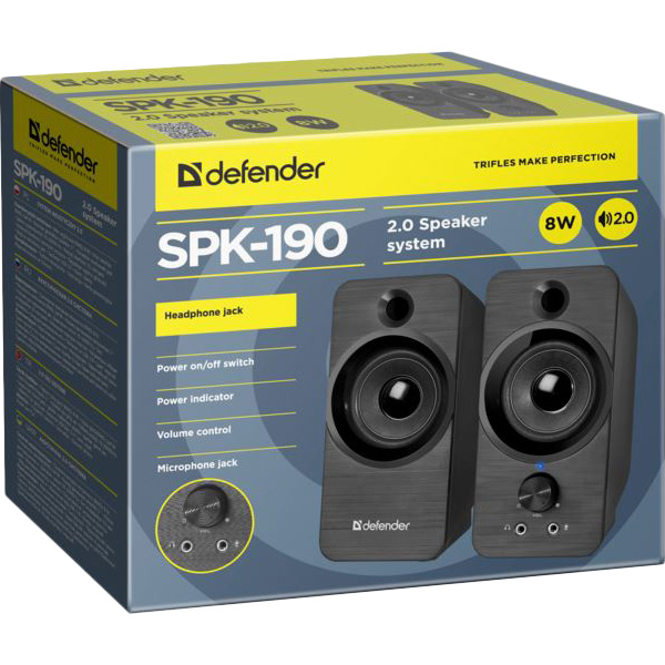 Колонки DEFENDER 2.0 SPK 190 USB 8W (65190) Общая выходная мощность 8