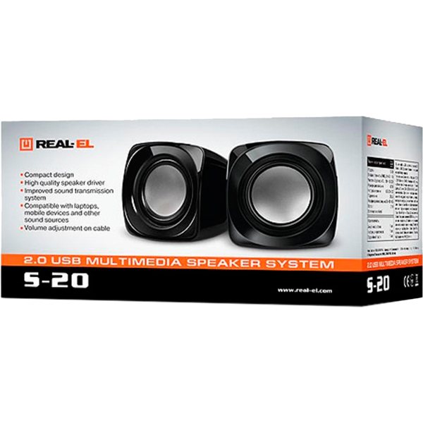 Колонки REAL EL S-20 Black (EL121100007) Тип 2.0