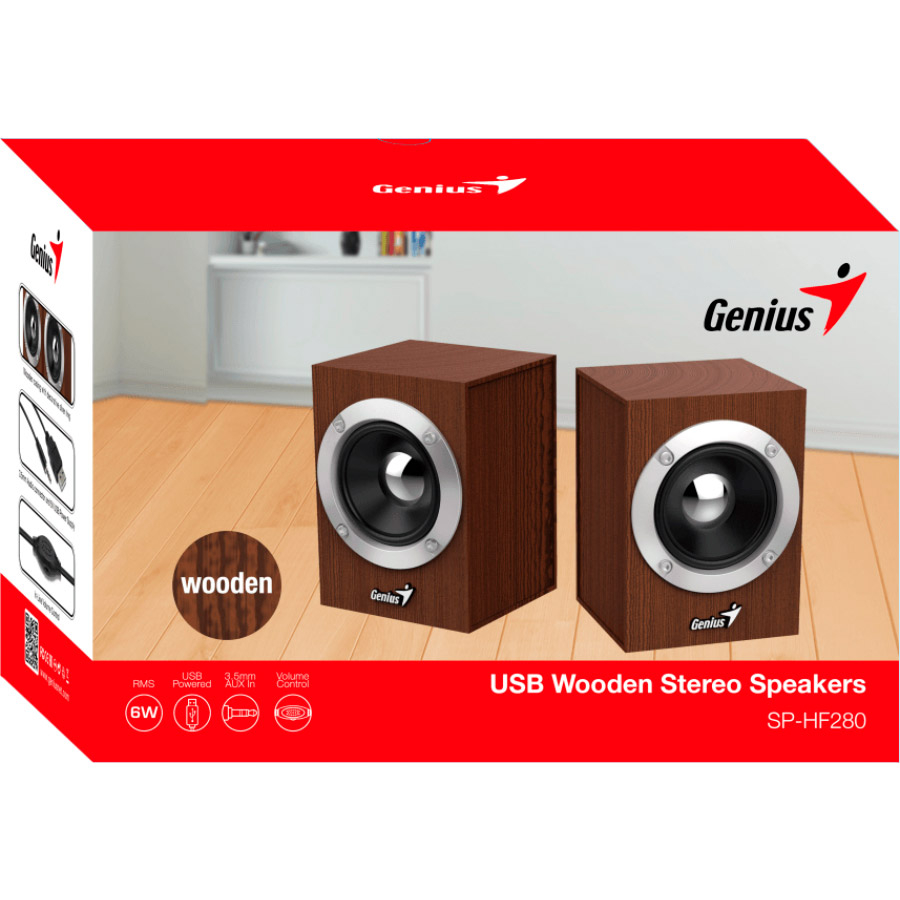 Колонки GENIUS SP-HF280 USB Wood (31730028400) Тип 2.0