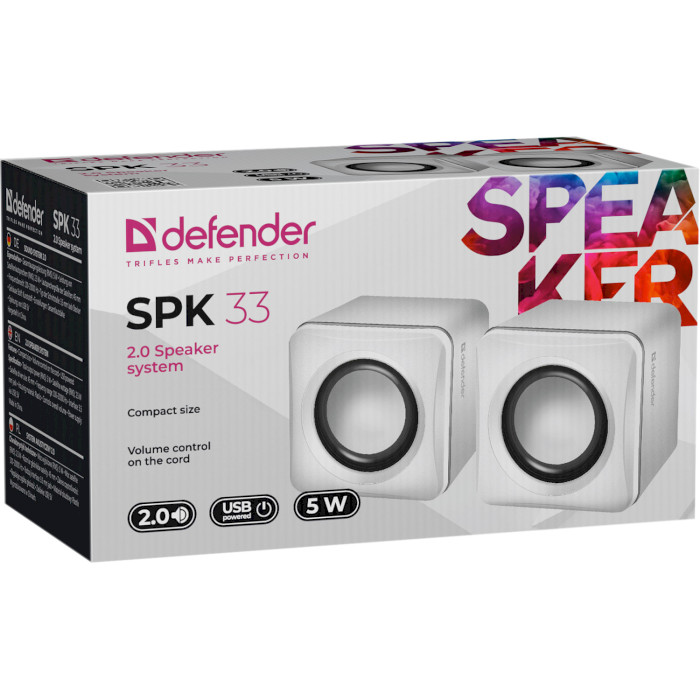 Колонки DEFENDER SPK-33 2.0, 5 W, USB (65631) Тип акустики 2.0