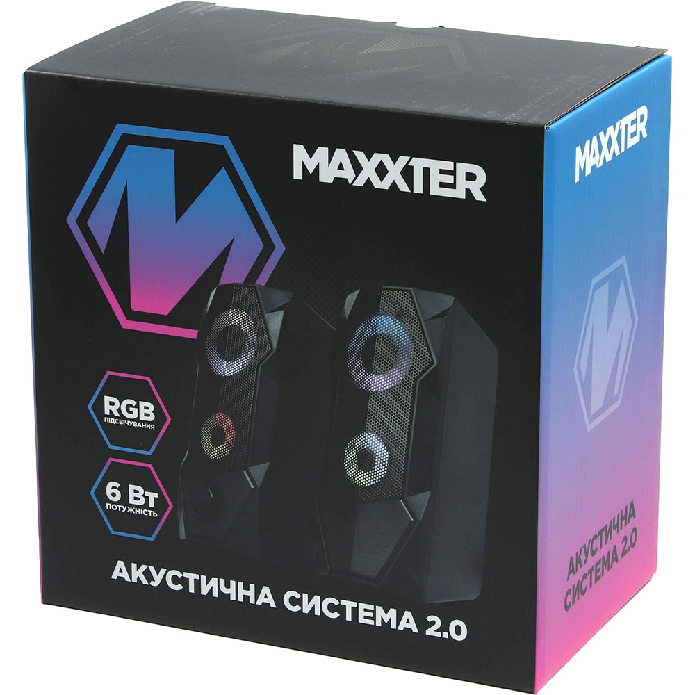 Колонки MAXXTER CSP-U002RGB Black Тип акустики 2.0