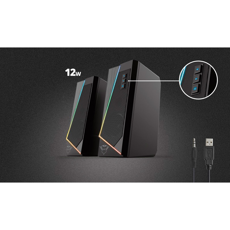 Заказать Колонки TRUST 2.0 GXT 609 Zoxa RGB Black (24070)