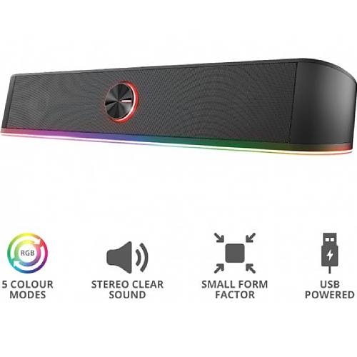 Покупка Колонка TRUST GXT 619 Thorne RGB Illuminated Soundbar Black (24007)