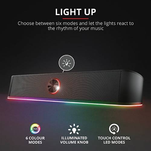 В інтернет магазині Колонка TRUST GXT 619 Thorne RGB Illuminated Soundbar Black (24007)