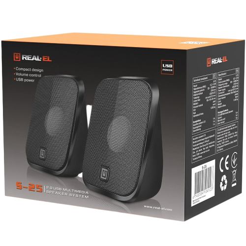 Изображение Колонки REAL EL S-25 Black (EL121100022)