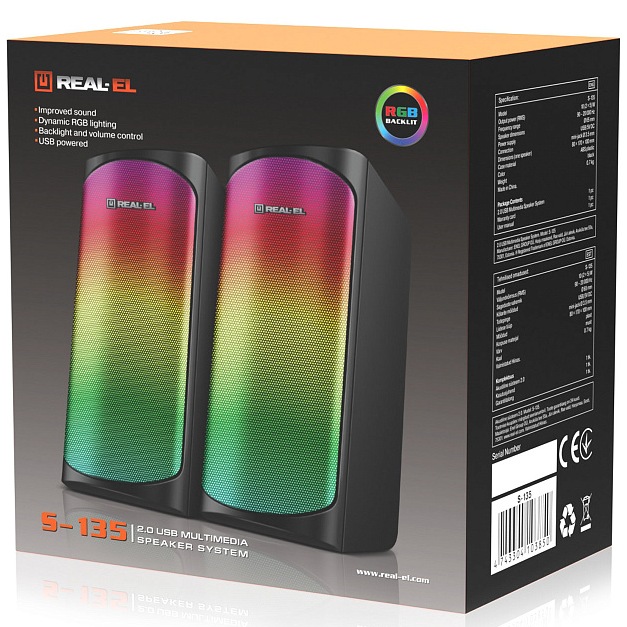 В интернет магазине Колонки REAL EL S-135 Black