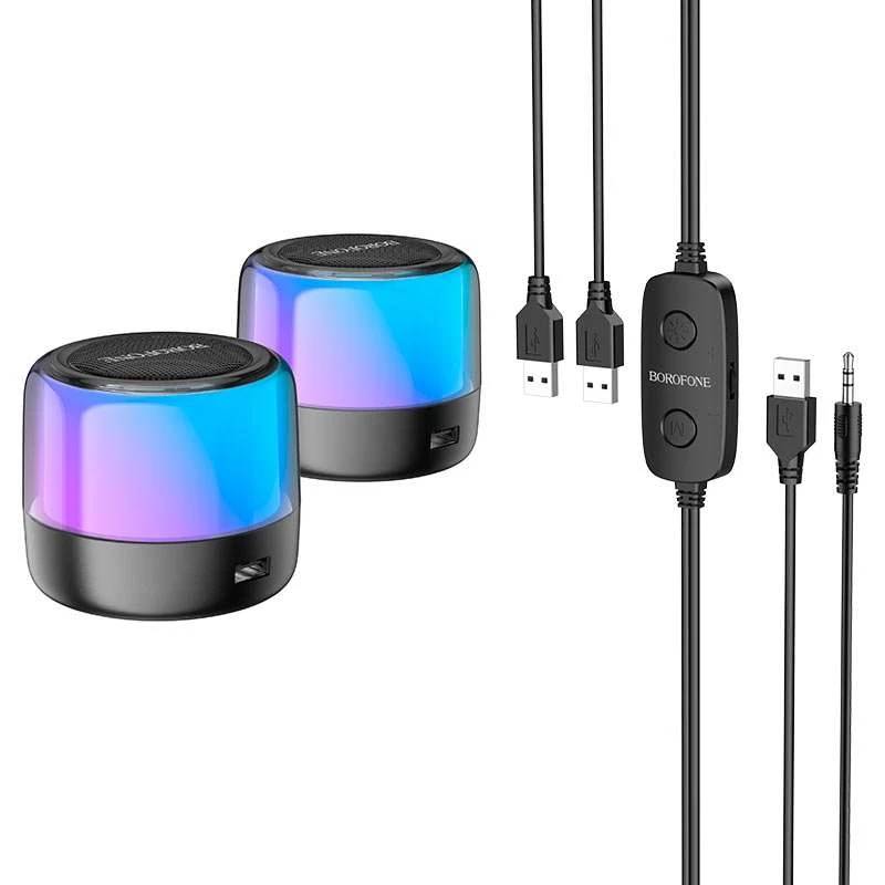 Компьютерная акустика BOROFONE BP12 Colorful BT wired 2-in-1 Black (6974443387179) Общая выходная мощность 10