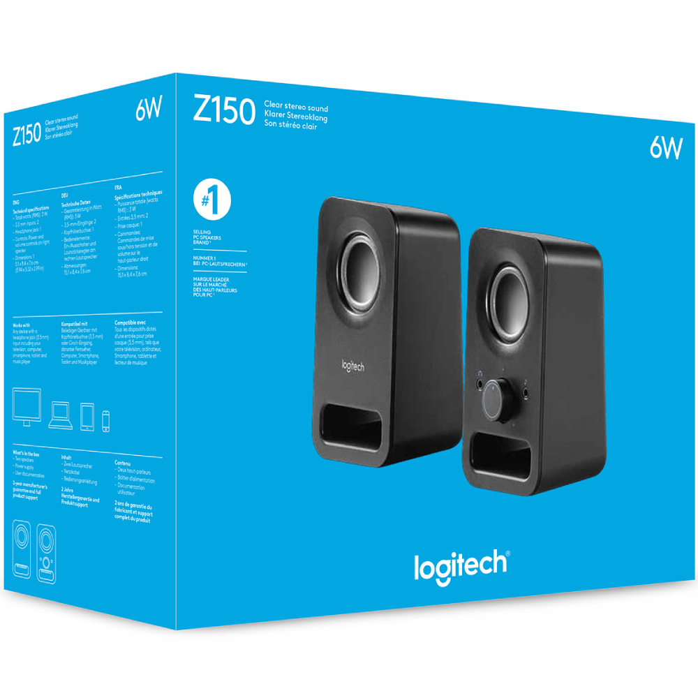 Компьютерная акустика LOGITECH Multimedia Speakers Z150 (black) Питание сеть