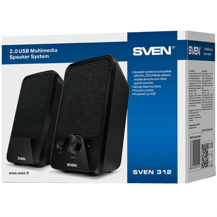 Колонки SVEN 312 Black (410054) Діаметр динаміків колонок 70 мм