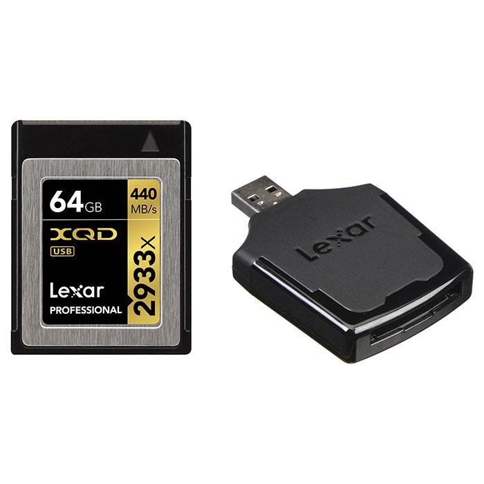 Карта пам'яті LEXAR XQD 64GB 2933X Professional + USB 3.0 reader (LXQD64GCRBEU2933BN)