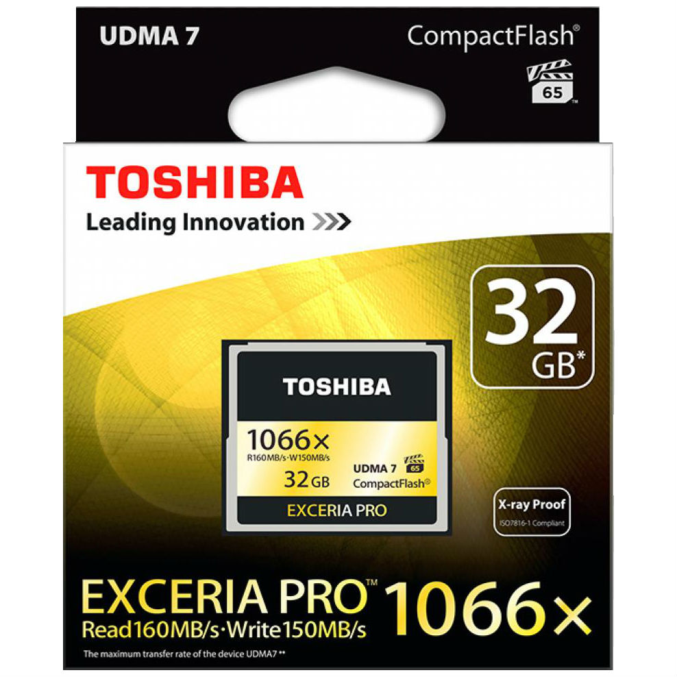 Карта пам'яті TOSHIBA 1066X 32GB Compact Flash (CF-032GSG(BL8) Тип карти Compact Flash (CF)