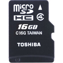 Карта памяти TOSHIBA microSDHC 16 Gb Class 4 THN-M102K0160M4