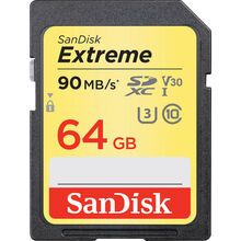 Карта памяти SANDISK SDXC 64GB Extreme C10 V30 UHS-I U3 (SDSDXVE-064G-GNCIN)