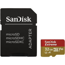 32 гб Карта памяти SANDISK microSDHC 32GB ExtremeAction A1 C10 V30 UHS-I U3 (SDSQXAF-032G-GN6AA)