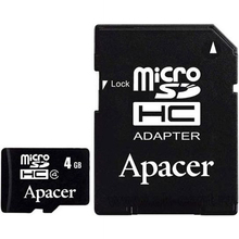 Карта памяти APACER microSDHC 4GB Class 4 (AP4GMCSH4-R)