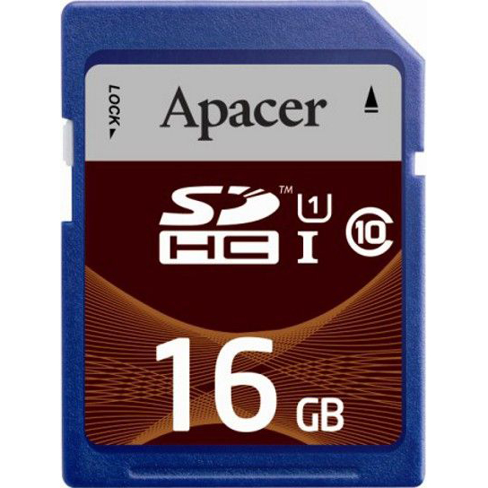 Карта памяти APACER SDHC 16GB Class 10 UHS-I (AP16GSDHC10U1-R)