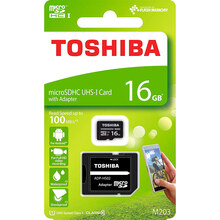 Карта памяти TOSHIBA microSDHC 16GB UHS-I M203 U1 (THN-M203K0160EA)