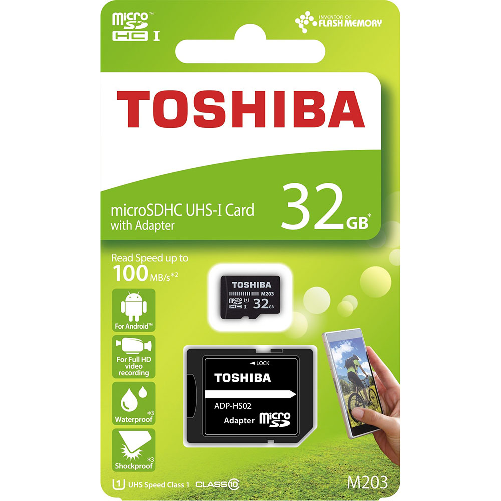 Карта памяти TOSHIBA microSDHC 32GB UHS-I M203 U1 (THN-M203K0320EA) Объём памяти 32 Гб