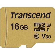 Карта памяти TRANSCEND microSDHC 500S 16GB UHS-I U3 (TS16GUSD500S)