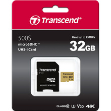 Карта памяти TRANSCEND microSDHC 500S 32GB UHS-I U3 (TS32GUSD500S)