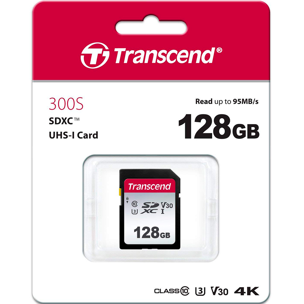 Карта памяти TRANSCEND SDXC 300S 128GB UHS-I U3 (TS128GSDC300S) Тип карты SDXC