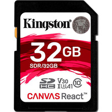 Карта памяти KINGSTON SDHC 32GB Canvas React U3 (SDR/32GB)