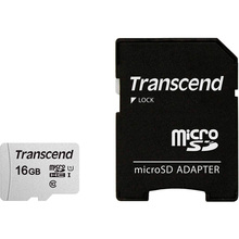 Карта памяти TRANSCEND microSDHC 16GB 300S UHS-I (U1) (TS16GUSD300S-A)