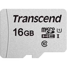 Карта памяти TRANSCEND microSDHC 16GB 300S UHS-I (U1) (TS16GUSD300S-A)