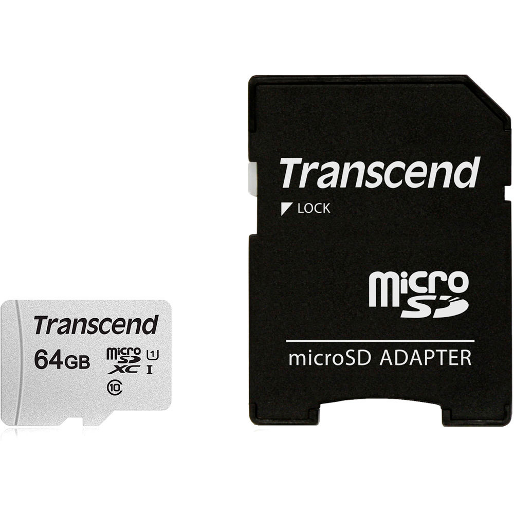 Карта пам'яті TRANSCEND microSDXC 64GB 300S UHS-I (U1) (TS64GUSD300S-A)