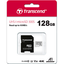 Карта памяти TRANSCEND microSDXC 128GB 300S UHS-I (U3) (TS128GUSD300S-A)