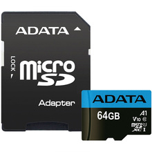 Карта памяти ADATA microSDXC 64GB C10 UHS-I (AUSDX64GUICL10-RA1)