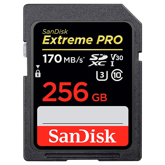 

Карта памяти SANDISK SDXC Extreme Pro 256GB UHS-I U3 V30 Class 10 (SDSDXXY-256G-GN4IN), SDXC 256GB Extreme PRO V30 UHS-I U3 170MB/s