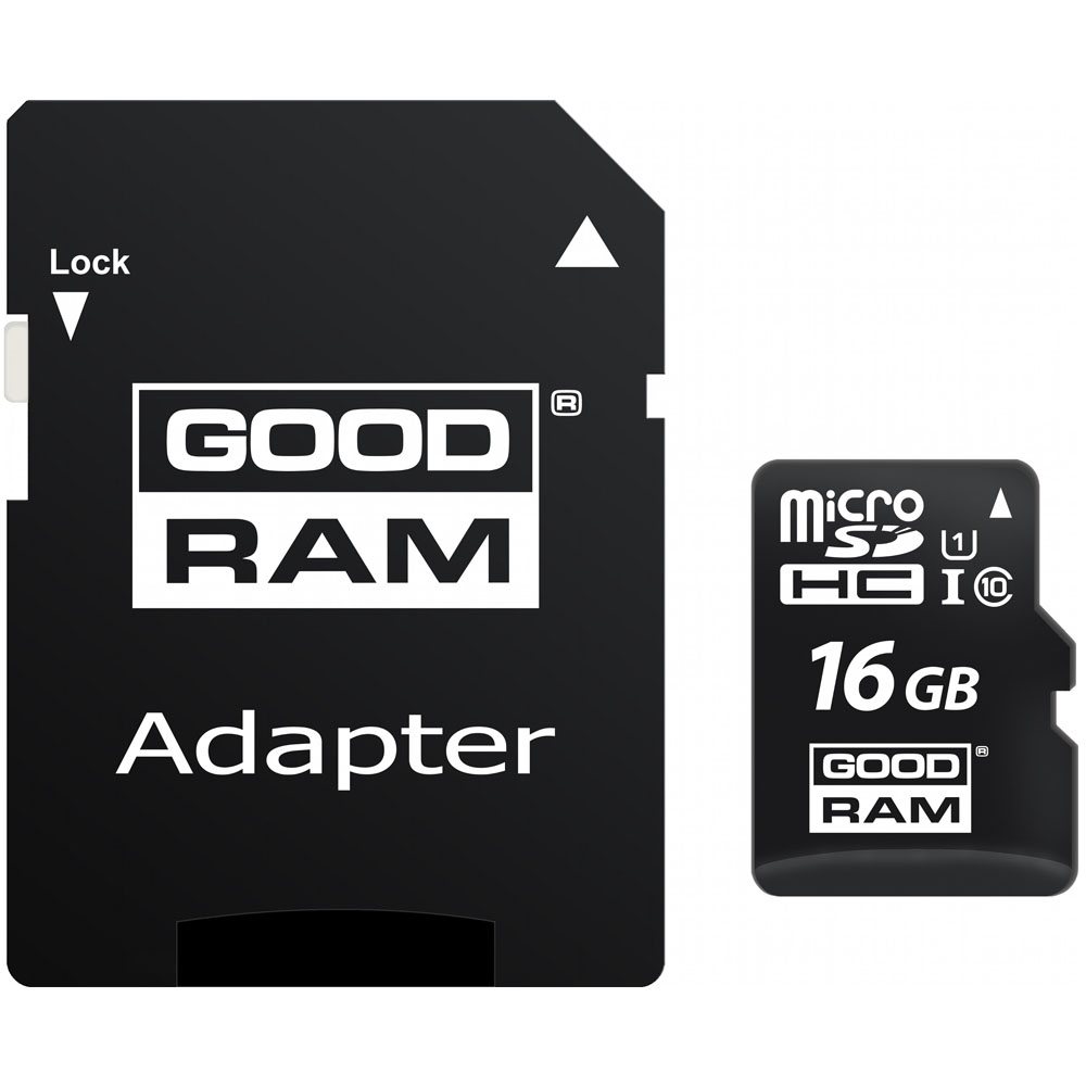 Карта пам'яті GOODRAM microSDHC 16GB Class 10 UHS I + ad (M1AA-0160R12)