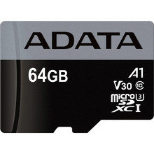 Карта пам'яті ADATA Premier Pro microSDXC 64GB (AUSDX64GUI3V30SA1-RA1)