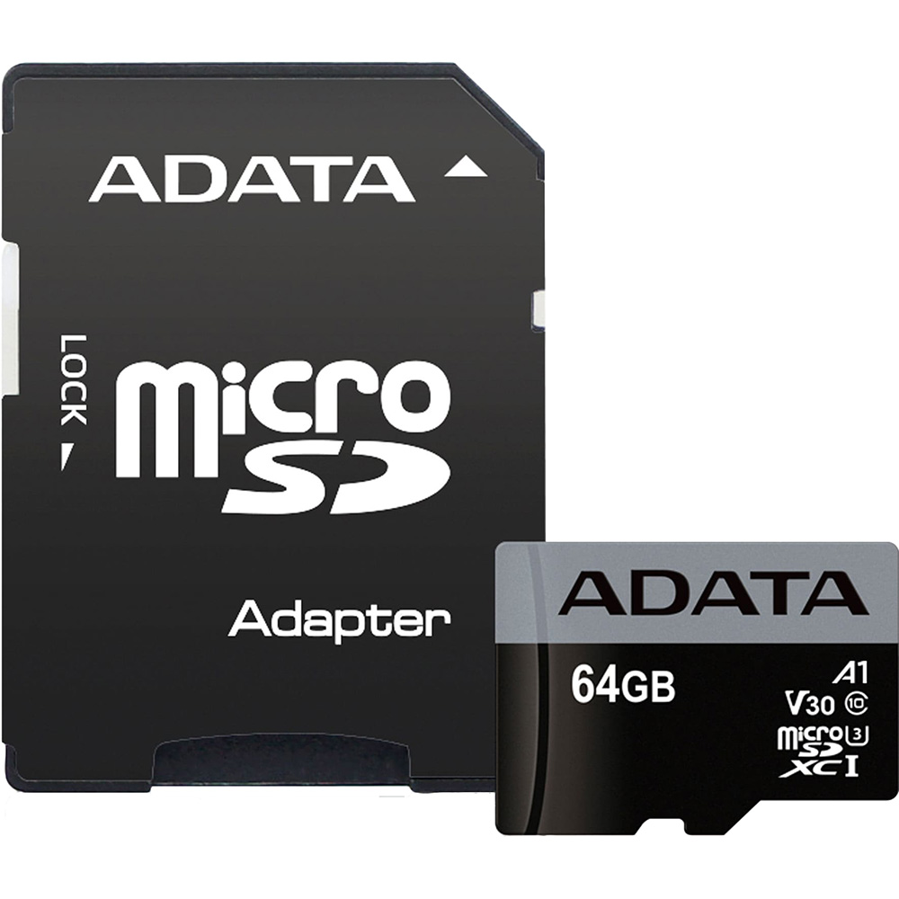 Карта пам'яті ADATA Premier Pro microSDXC 64GB (AUSDX64GUI3V30SA1-RA1) Об'єм пам'яті 64 Гб