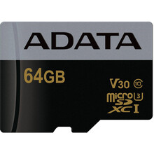 Карта пам'яті ADATA Premier Pro microSDXC 64GB (AUSDX64GUI3V30G-RA1)