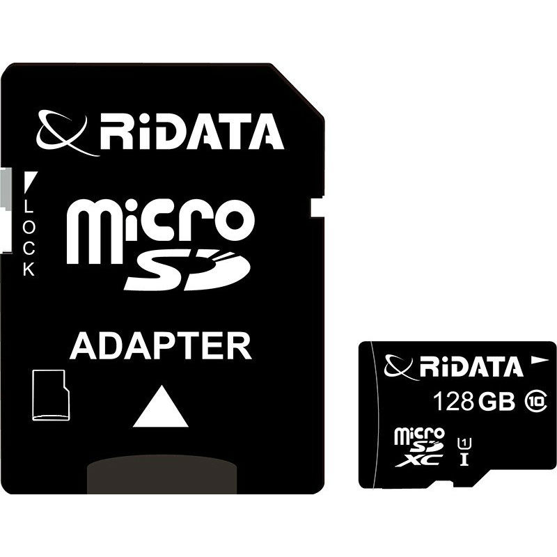 

Карта памяти RIDATA microSDXC 128GB Class 10 UHS-I + SD адаптер (FF967403), microSDXC 128GB Class 10 UHS-I + SD адаптер