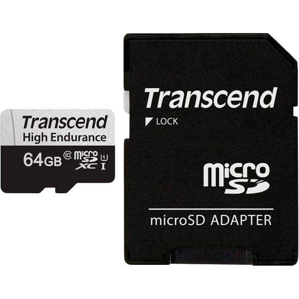 Карта памяти TRANSCEND microSDHC 350V 64GB High Endurance (TS64GUSD350V)